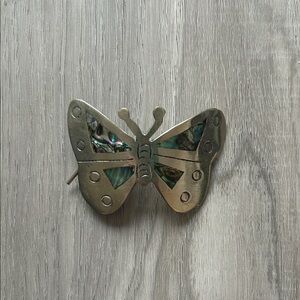Vintage Mexican Sterling Silver Butterfly Hair Clip